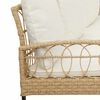 vidaXL Ensemble de canap&eacute; de jardin avec coussin 2 pcs Naturel Acier
