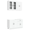 vidaXL Unit&eacute; de cuisine KALMAR 4 pc Blanc Bois d'ing&eacute;nierie