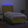 vidaXL Sommier &agrave; lattes de lit matelas et LED Vert 100x200 cm Tissu