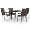 vidaXL Ensemble &agrave; manger de jardin 5 pcs Marron et noir
