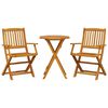 vidaXL Ensemble de bistro pliable 3 pcs bois d'acacia solide