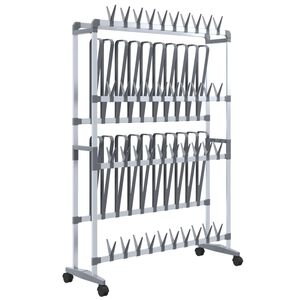vidaXL &Eacute;tag&egrave;re &agrave; chaussures avec roulettes Argent&eacute; 89x27x120 cm