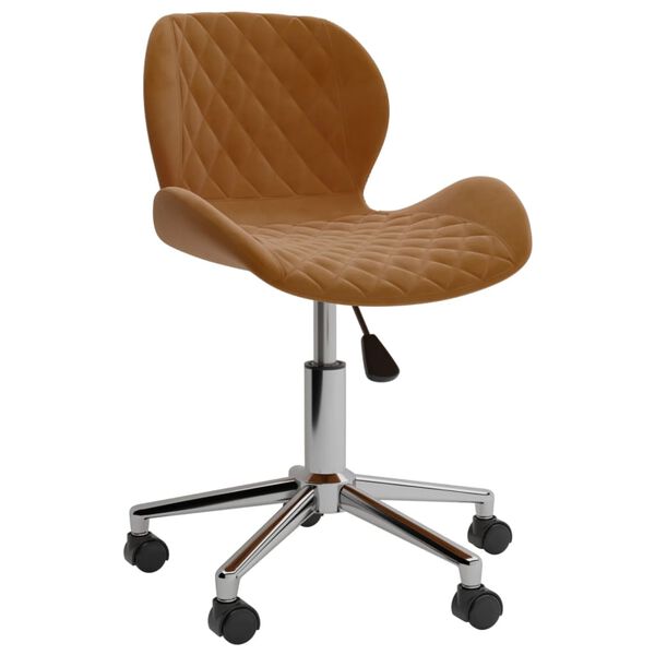 vidaXL Chaises pivotantes &agrave; manger lot de 2 Marron Velours