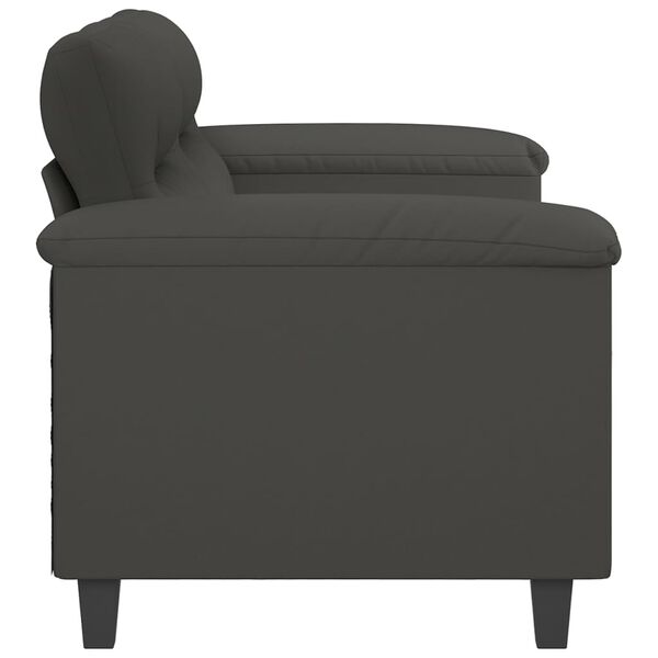 vidaXL Canap&eacute; &agrave; 2 places Gris fonc&eacute; 140 cm Tissu microfibre