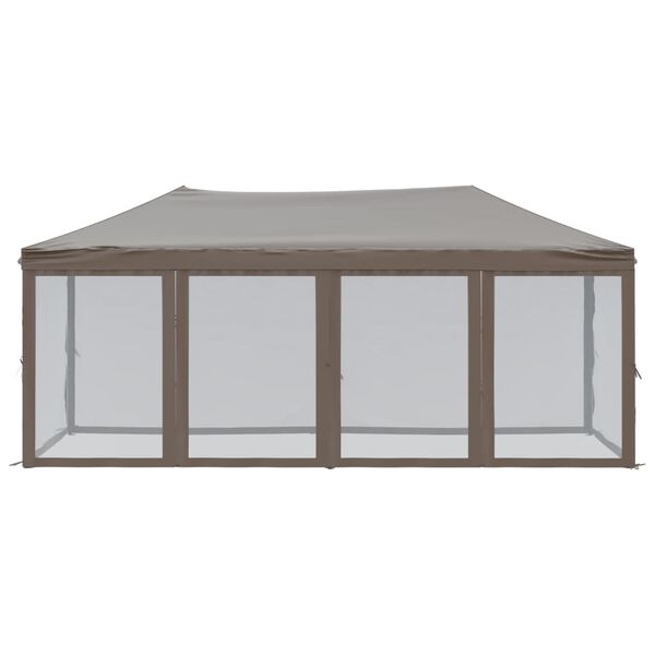 vidaXL Tente de réception pliable avec parois Taupe 3x6 m