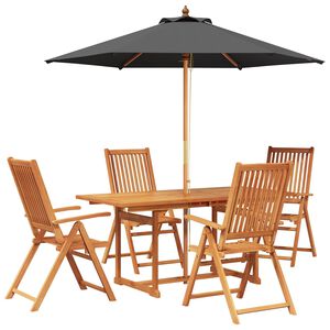 vidaXL Ensemble de salle &agrave; manger d'ext&eacute;rieur avec parasol 6 pc