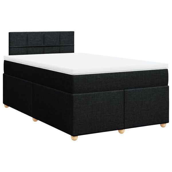 vidaXL Sommier &agrave; lattes de lit avec matelas noir 120x190 cm tissu