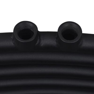 vidaXL Sèche-serviettes eau chaude à rails incurvés noir 480 x 480 mm