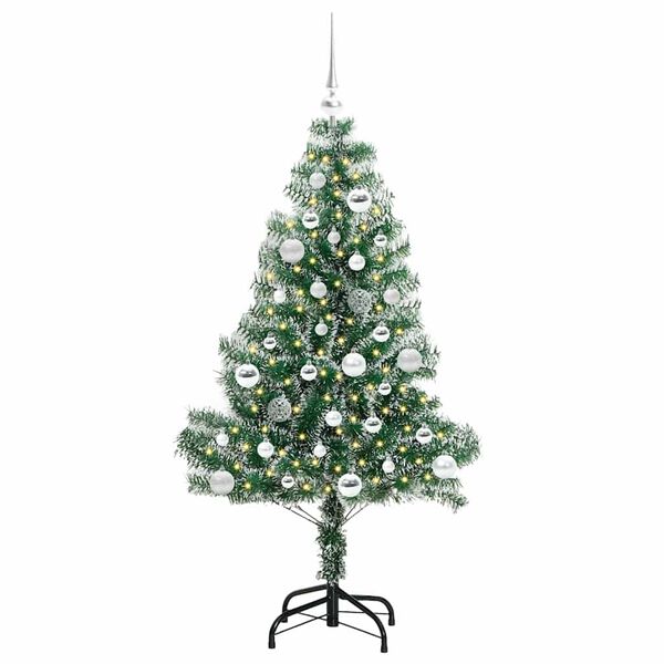 vidaXL Arbre de Noël artificiel floconné de neige avec lumière LED