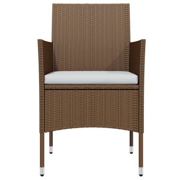 vidaXL Ensemble &agrave; manger de jardin coussins 9 pcs Marron/noir