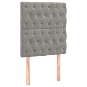 vidaXL T&ecirc;te de lit Gris clair 80x7x118/128 cm Velours