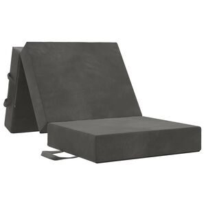 vidaXL Canap&eacute;-lit pliable 75 x 63 x 45 cm Gris fonc&eacute;
