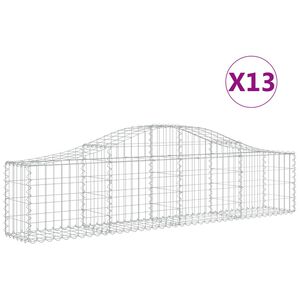 vidaXL Paniers &agrave; gabions arqu&eacute;s 13 pcs 200x30x40/60 cm Fer galvanis&eacute;