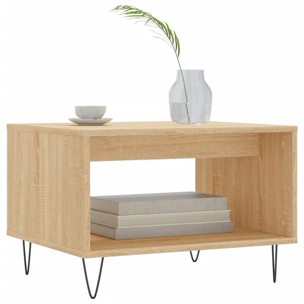 vidaXL Table basse ch&ecirc;ne sonoma 60x50x40 cm bois d'ing&eacute;nierie