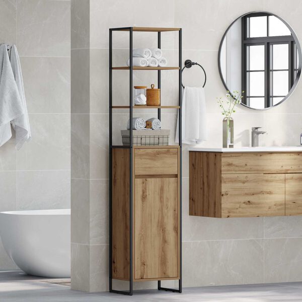vidaXL Cabinet de salle de bain Ch&ecirc;ne artisan 40 x 30 x 180 cm