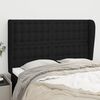 vidaXL T&ecirc;te de lit avec oreilles Noir 147x23x118/128 cm Tissu