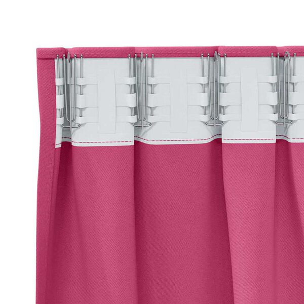vidaXL Rideaux occultants avec anneaux 2 pcs Rose vif 140 x 140 cm