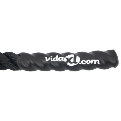 vidaXL Corde de combat noir 6 m 4,5 kg polyester