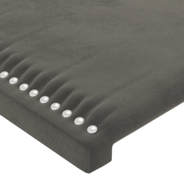 vidaXL T&ecirc;te de lit Gris fonc&eacute; 200 x 5 x 118/128 cm Velours