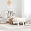 vidaXL Lit biblioth&egrave;que sans matelas blanc 90x190cm bois de pin massif