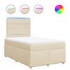 vidaXL Sommier &agrave; lattes de lit avec matelas Cr&egrave;me 120x200 cm Tissu