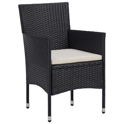 vidaXL Ensemble à manger de jardin 5 pcs Noir Résine tressée et acacia