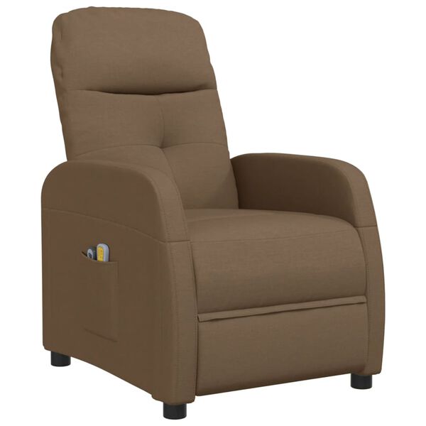 vidaXL Fauteuil de massage Marron Tissu