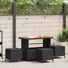 vidaXL Ensemble de salle &agrave; manger pour jardin Noir polyrotin
