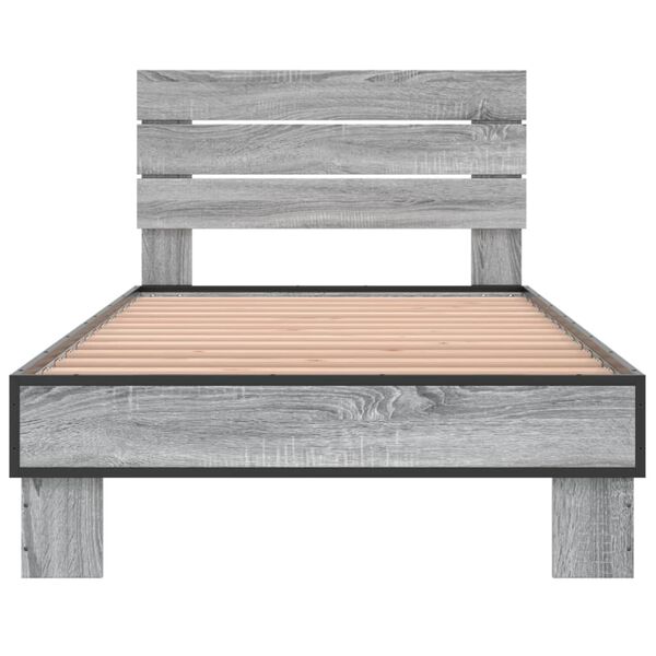 vidaXL Cadre de lit sans matelas sonoma gris 90x200 cm