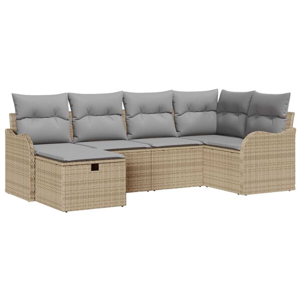 vidaXL Ensemble de canap&eacute; de jardin 6 pcs beige et gris clair