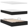 vidaXL Lit avec rangement et LED avec LED Noir 120 x 190 cm Polyester