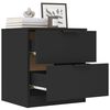 vidaXL Table de chevet Noir Bois d'ing&eacute;nierie