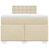 vidaXL Sommier &agrave; lattes de lit avec matelas cr&egrave;me 120x190 cm tissu