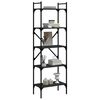 vidaXL Biblioth&egrave;que &agrave; 5 niveaux noir 56x31,5x174 cm bois d'ing&eacute;nierie