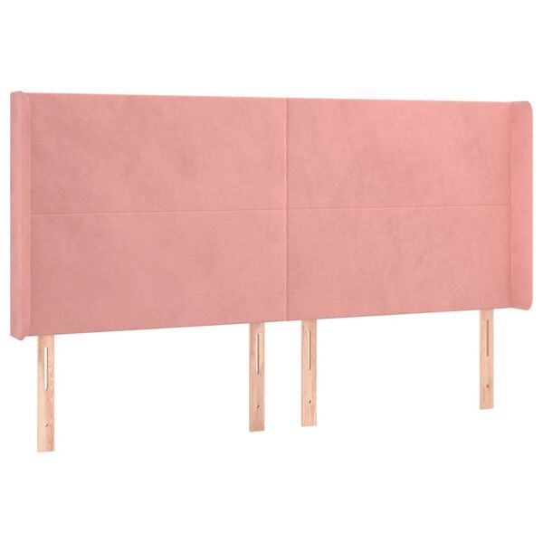 vidaXL T&ecirc;te de lit avec oreilles Rose 163x16x118/128 cm Velours
