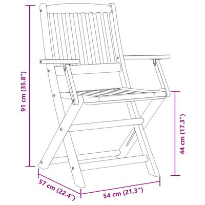 vidaXL Ensemble à manger de jardin pliable 5 pcs bois massif d’acacia