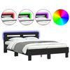 vidaXL Cadre de lit avec LED sans matelas noir 120x200 cm