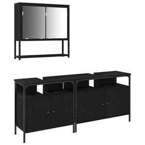 vidaXL Ensemble de mobilier de salle de bain 3 pi&egrave;ces Noir