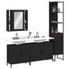 vidaXL Ensemble d’armoires salle de bain 4 pcs noir bois d'ingénierie