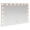 vidaXL Miroir de Coiffure LED Blanc 80 x 10 x 52,5 cm Verre et acier