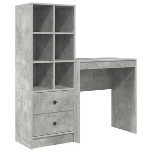 vidaXL Bureau Gris b&eacute;ton 115,5 x 40 x 127 cm 2 pc