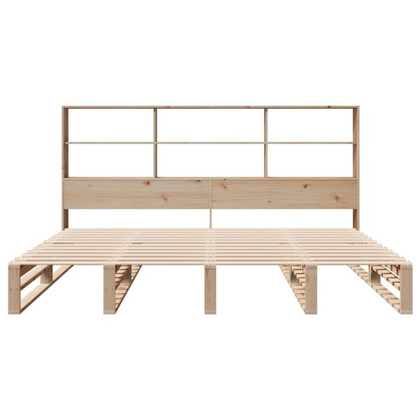 vidaXL Lit biblioth&egrave;que sans matelas 180x200 cm bois massif