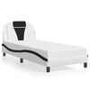 vidaXL Cadre de lit Viana avec LED sans matelas blanc et noir 80x200 cm