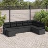 vidaXL Ensemble de canap&eacute; de jardin 8 pcs Noir Poly rotin