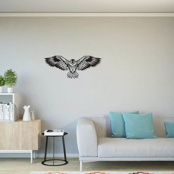 Homemania D&eacute;coration murale Aigle 100x44 cm Acier Noir