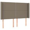vidaXL T&ecirc;te de lit &agrave; LED Taupe 147x16x118/128 cm Tissu