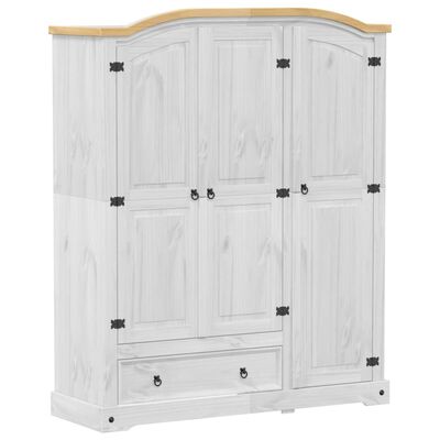 vidaXL Garde-robe Corona blanc 151,5x52x186 cm bois de pin massif