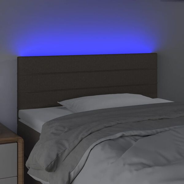 vidaXL T&ecirc;te de lit &agrave; LED Taupe 80x5x78/88 cm Tissu