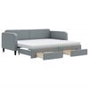 vidaXL Lit de jour avec gigogne et tiroirs gris clair 90x190 cm tissu