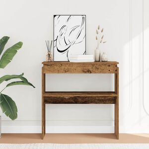 vidaXL Table console vieux bois 80 x 30 x 80 cm bois d'ing&eacute;nierie